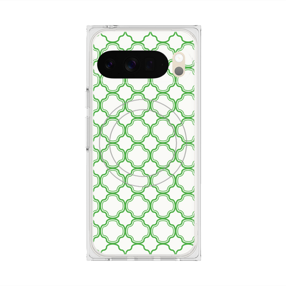 プレミアムスクエアケース with Pixelsnap［ Moroccan3 - Green ］