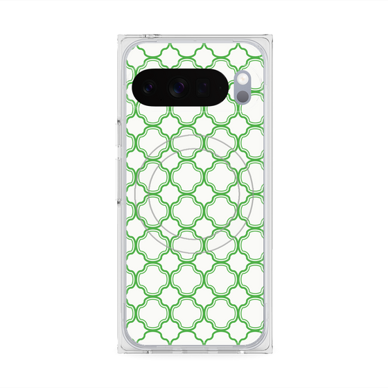 プレミアムスクエアケース with Pixelsnap［ Moroccan3 - Green ］