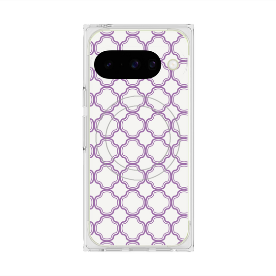 プレミアムスクエアケース with Pixelsnap［ Moroccan3 - Purple ］