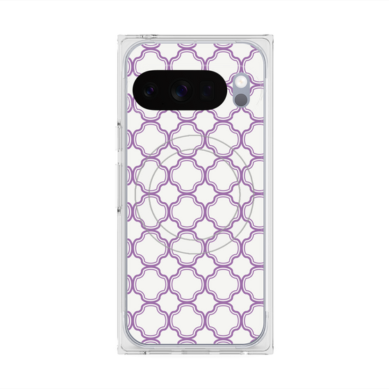 プレミアムスクエアケース with Pixelsnap［ Moroccan3 - Purple ］
