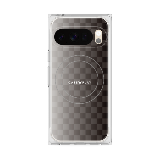 プレミアムスクエアケース with Pixelsnap［ CASEPLAY Check - Black ］