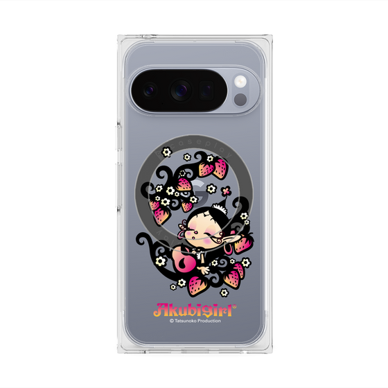 プレミアムスクエアケース with Pixelsnap［ アクビガール - ストロベリー ］