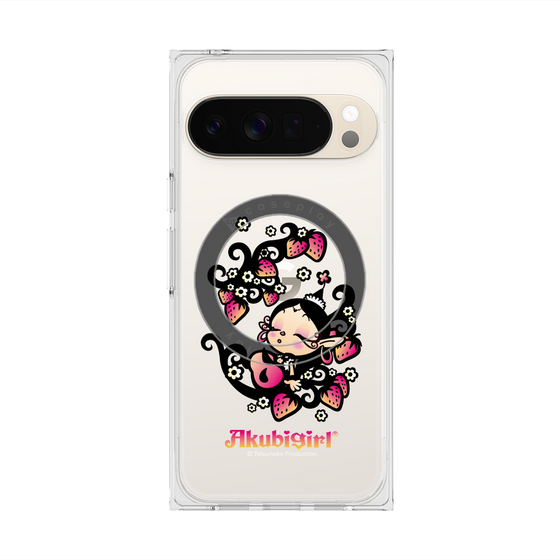プレミアムスクエアケース with Pixelsnap［ アクビガール - ストロベリー ］