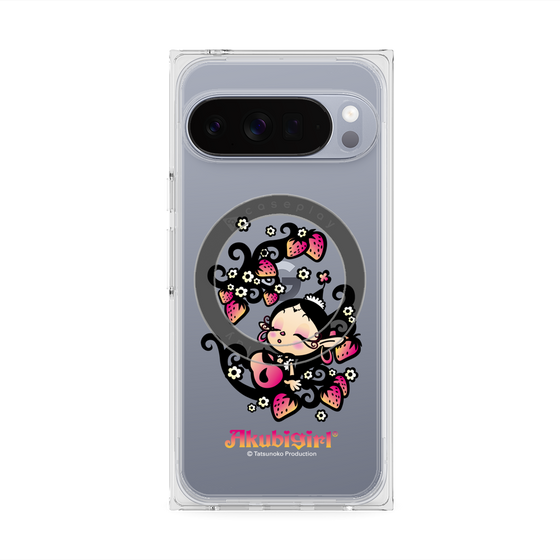 プレミアムスクエアケース with Pixelsnap［ アクビガール - ストロベリー ］
