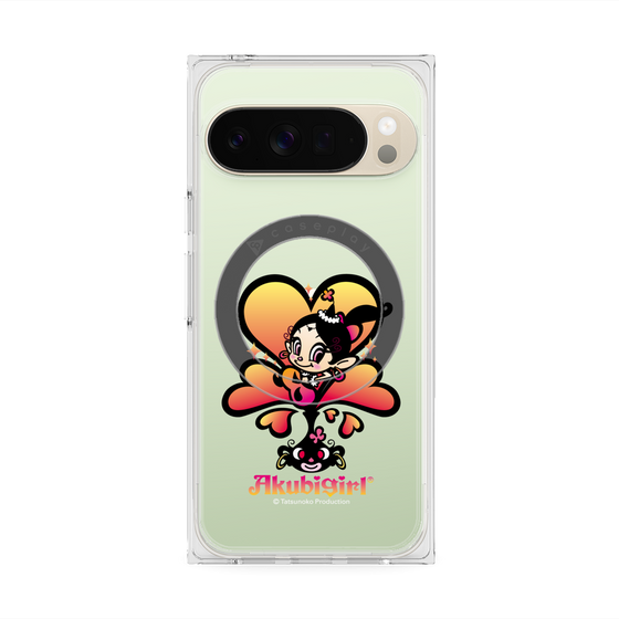 プレミアムスクエアケース with Pixelsnap［ アクビガール - ハート ］