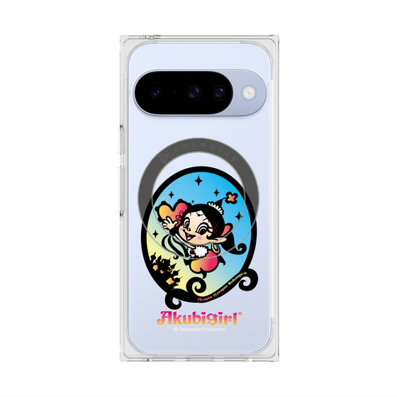 プレミアムスクエアケース with Pixelsnap［ アクビガール - オーバル ］