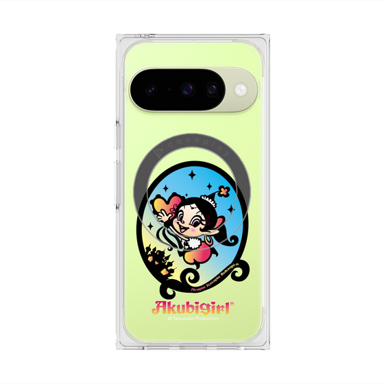 プレミアムスクエアケース with Pixelsnap［ アクビガール - オーバル ］