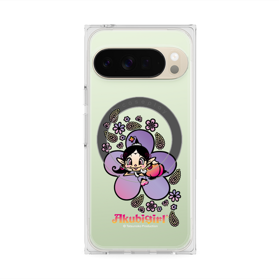 プレミアムスクエアケース with Pixelsnap［ アクビガール - フラワー ］