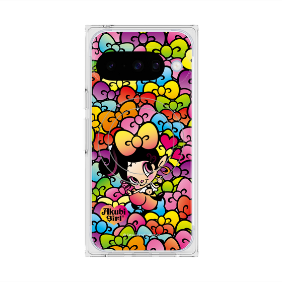 プレミアムスクエアケース with Pixelsnap［ アクビガール - リボン ］