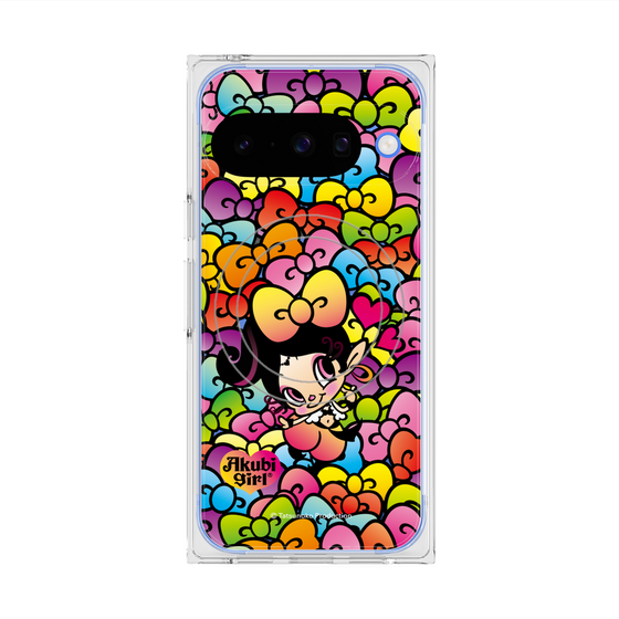 プレミアムスクエアケース with Pixelsnap［ アクビガール - リボン ］