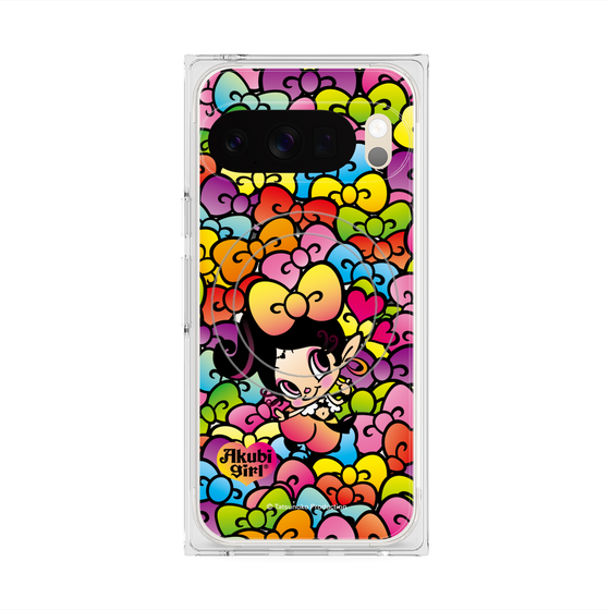 プレミアムスクエアケース with Pixelsnap［ アクビガール - リボン ］
