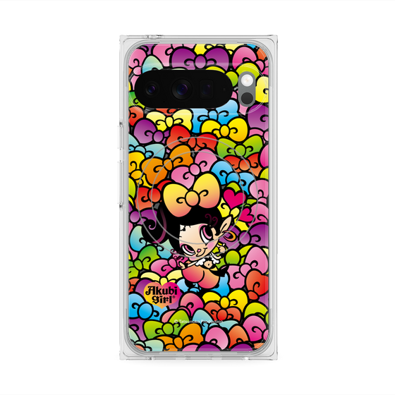 プレミアムスクエアケース with Pixelsnap［ アクビガール - リボン ］