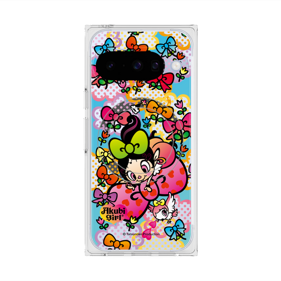 プレミアムスクエアケース with Pixelsnap［ アクビガール - フラワーリボン ］