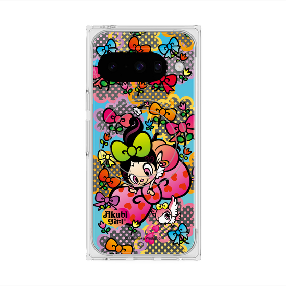 プレミアムスクエアケース with Pixelsnap［ アクビガール - フラワーリボン ］