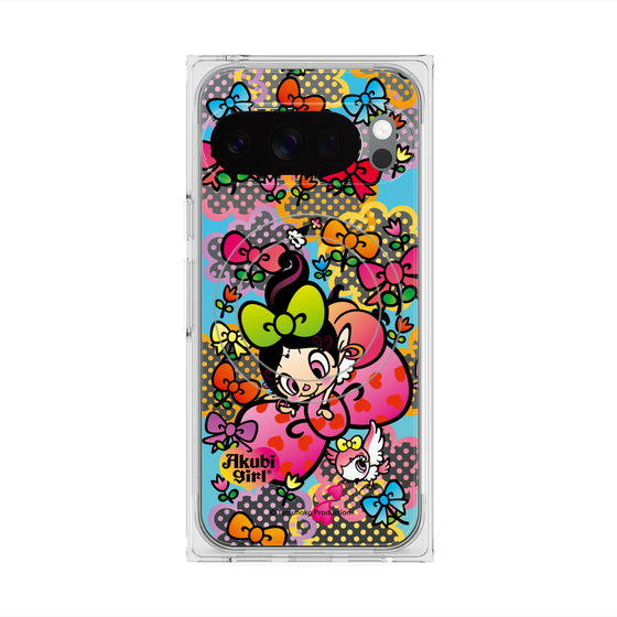 プレミアムスクエアケース with Pixelsnap［ アクビガール - フラワーリボン ］