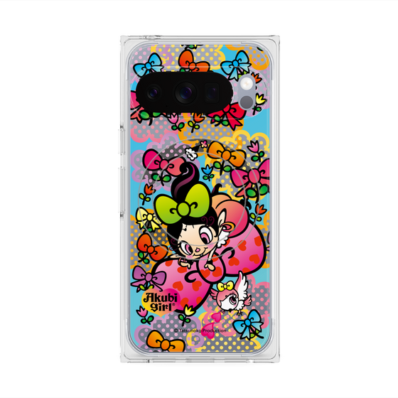 プレミアムスクエアケース with Pixelsnap［ アクビガール - フラワーリボン ］