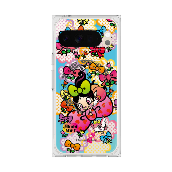 プレミアムスクエアケース with Pixelsnap［ アクビガール - フラワーリボン ］