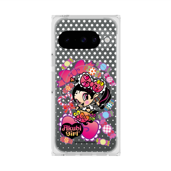 プレミアムスクエアケース with Pixelsnap［ アクビガール - キャンディーリボン ］