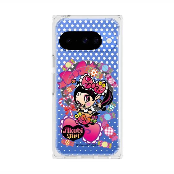 プレミアムスクエアケース with Pixelsnap［ アクビガール - キャンディーリボン ］