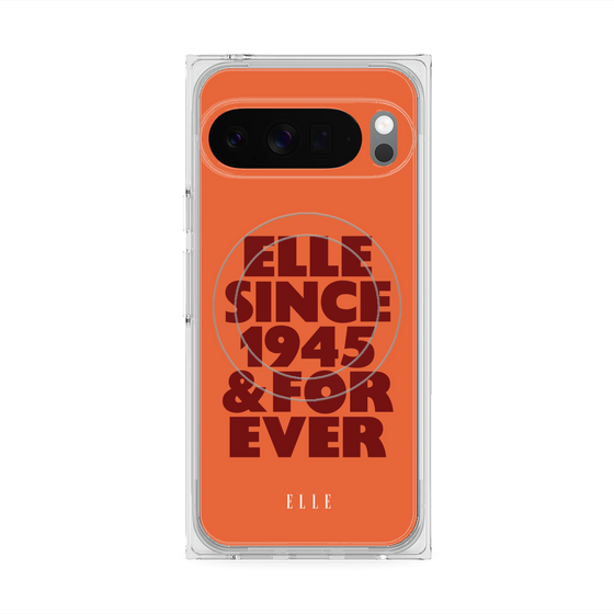 プレミアムスクエアケース with Pixelsnap［ ELLE - オレンジ ］