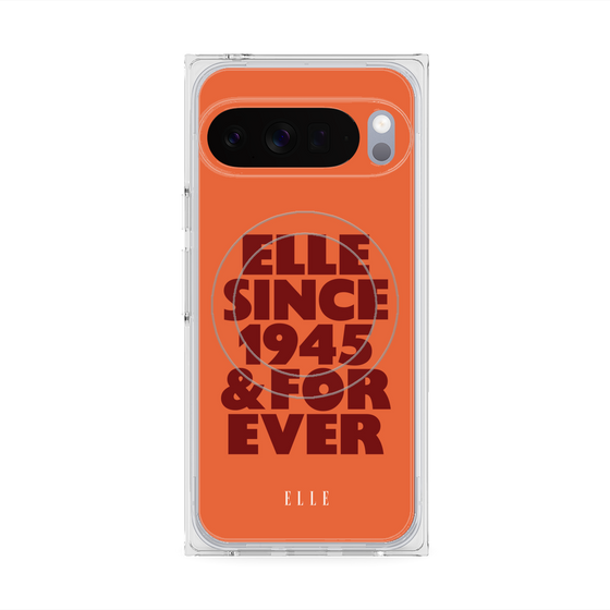 プレミアムスクエアケース with Pixelsnap［ ELLE - オレンジ ］
