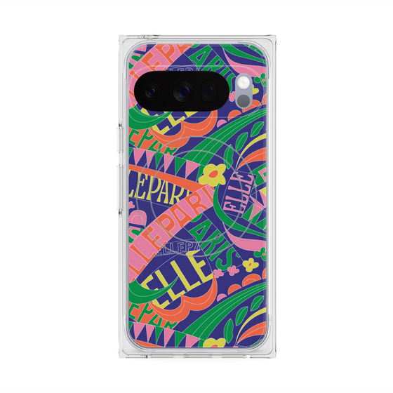 プレミアムスクエアケース with Pixelsnap［ ELLE - ナチュラル ］