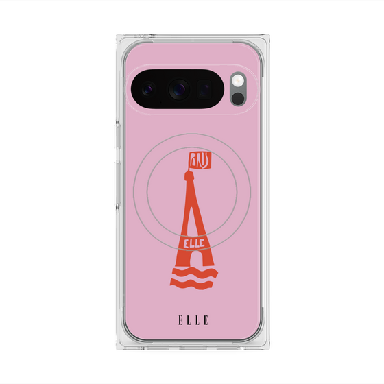 プレミアムスクエアケース with Pixelsnap［ ELLE - PARIS ］