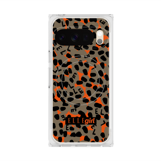 プレミアムスクエアケース with Pixelsnap［ ELLEgirl - レオパード - Brown ］