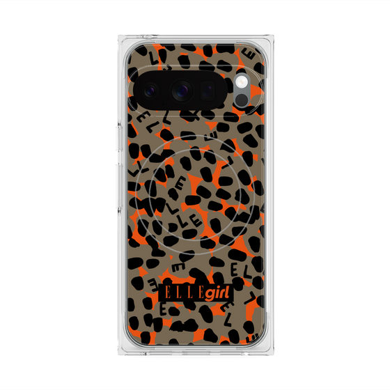プレミアムスクエアケース with Pixelsnap［ ELLEgirl - レオパード - Brown ］