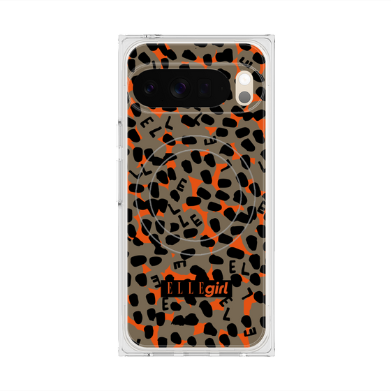 プレミアムスクエアケース with Pixelsnap［ ELLEgirl - レオパード - Brown ］
