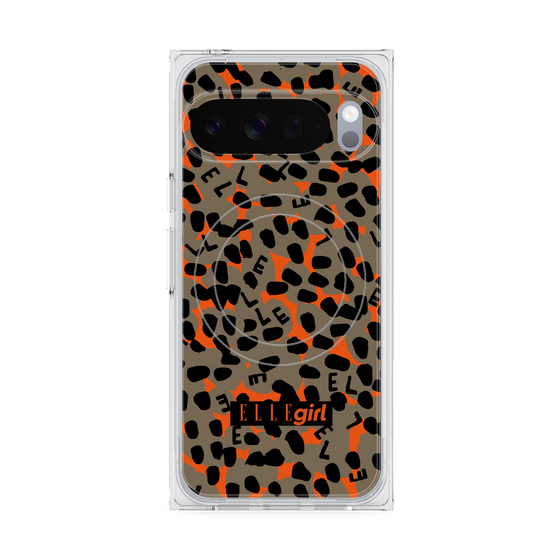 プレミアムスクエアケース with Pixelsnap［ ELLEgirl - レオパード - Brown ］