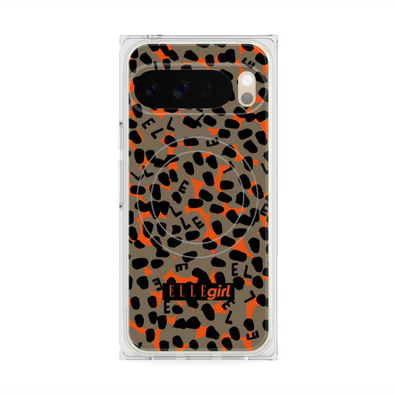 プレミアムスクエアケース with Pixelsnap［ ELLEgirl - レオパード - Brown ］