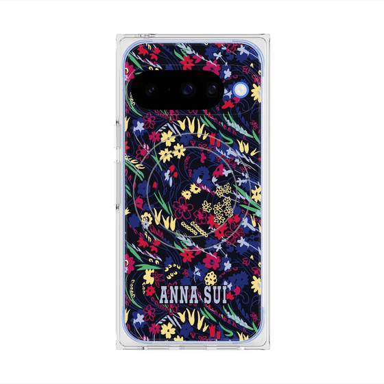 プレミアムスクエアケース with Pixelsnap［ ANNA SUI - スワーリングフワラー ］