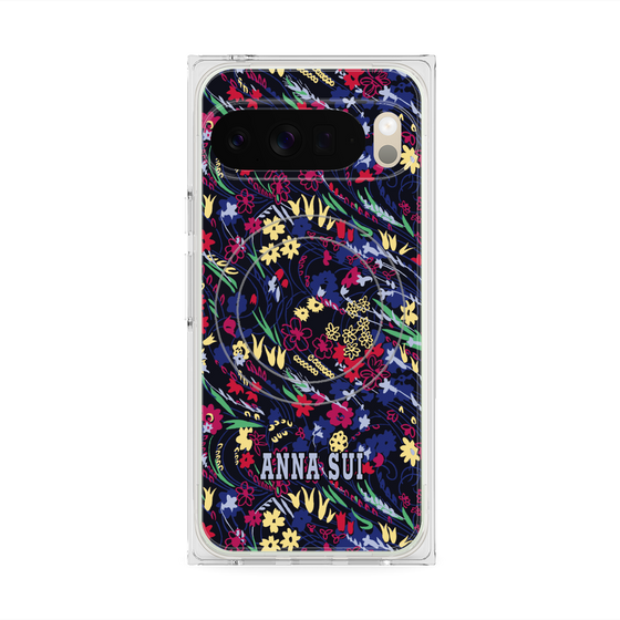 プレミアムスクエアケース with Pixelsnap［ ANNA SUI - スワーリングフワラー ］