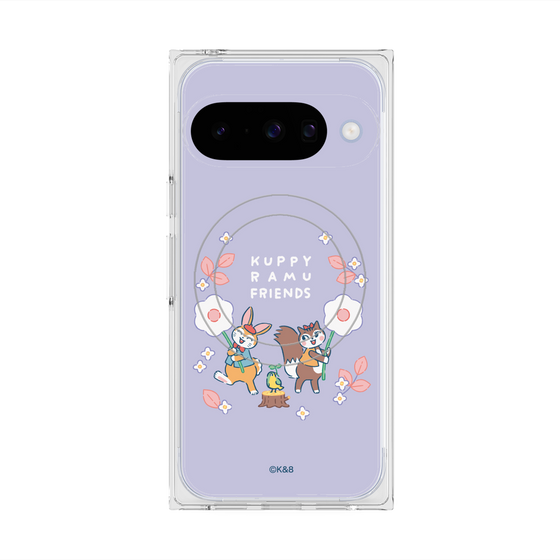 プレミアムスクエアケース with Pixelsnap［ クピラムフレンズ - フラワー ］