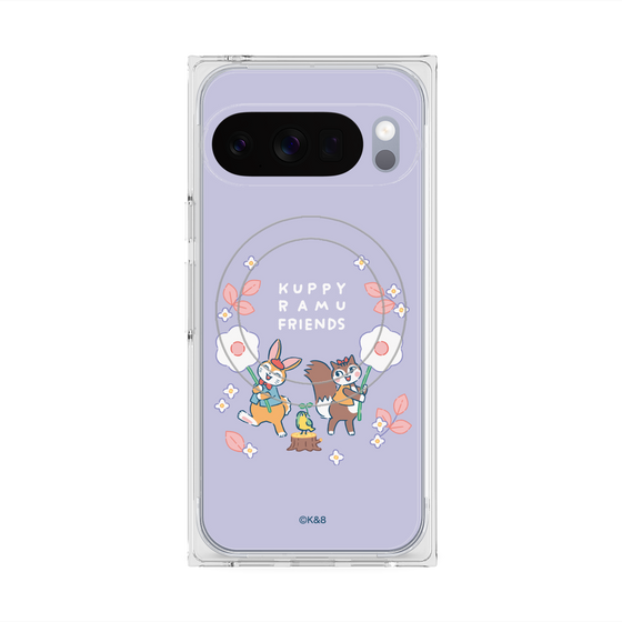 プレミアムスクエアケース with Pixelsnap［ クピラムフレンズ - フラワー ］