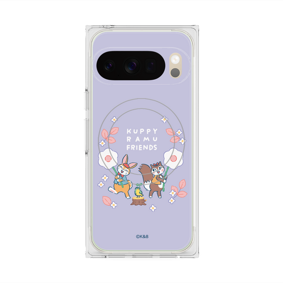 プレミアムスクエアケース with Pixelsnap［ クピラムフレンズ - フラワー ］