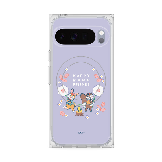 プレミアムスクエアケース with Pixelsnap［ クピラムフレンズ - フラワー ］