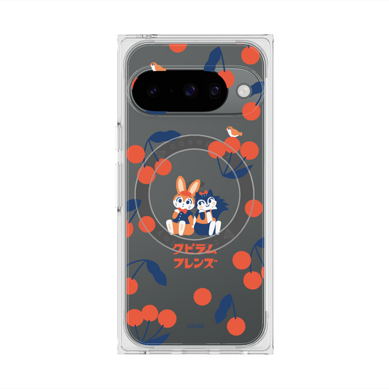 プレミアムスクエアケース with Pixelsnap［ クピラムフレンズ - チェリー ］