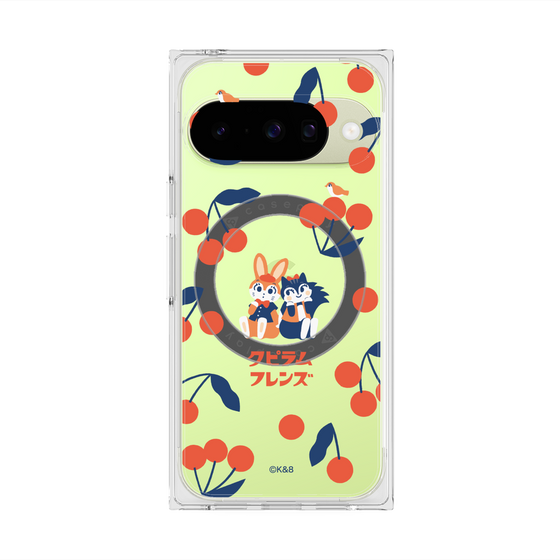 プレミアムスクエアケース with Pixelsnap［ クピラムフレンズ - チェリー ］