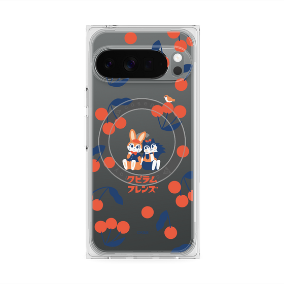 プレミアムスクエアケース with Pixelsnap［ クピラムフレンズ - チェリー ］