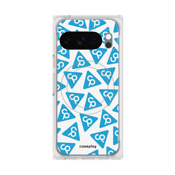 プレミアムスクエアケース with Pixelsnap［ オリジナル - CASEPLAYロゴマーク - ライトブルー ］
