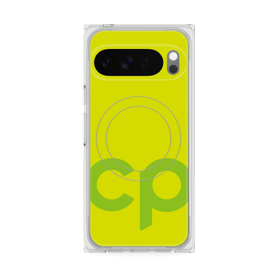 プレミアムスクエアケース with Pixelsnap［ オリジナル - CASEPLAYイニシャル - グリーン ］