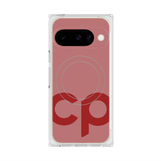 プレミアムスクエアケース with Pixelsnap［ オリジナル - CASEPLAYイニシャル - レッド ］