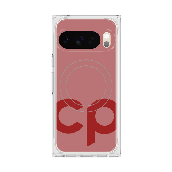 プレミアムスクエアケース with Pixelsnap［ オリジナル - CASEPLAYイニシャル - レッド ］