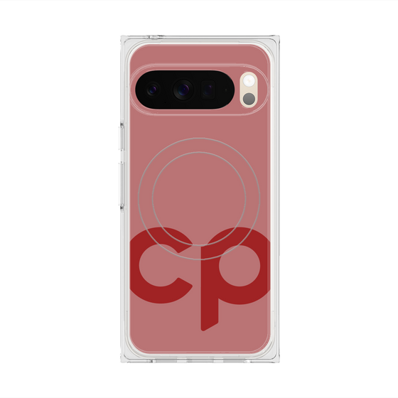 プレミアムスクエアケース with Pixelsnap［ オリジナル - CASEPLAYイニシャル - レッド ］