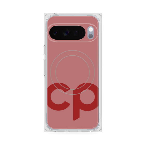 プレミアムスクエアケース with Pixelsnap［ オリジナル - CASEPLAYイニシャル - レッド ］