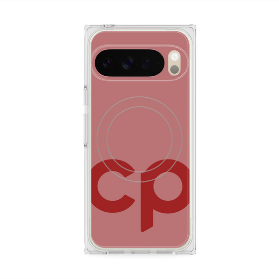 プレミアムスクエアケース with Pixelsnap［ オリジナル - CASEPLAYイニシャル - レッド ］