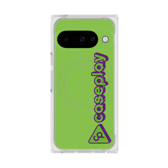 プレミアムスクエアケース with Pixelsnap［ オリジナル - CASEPLAYロゴタイプ - グリーン ］