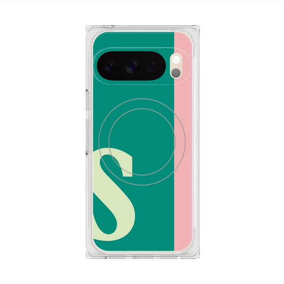 プレミアムスクエアケース with Pixelsnap［ オリジナル - initial color line - S green ］